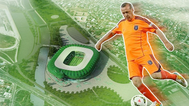 Timsah Arena açılışında Erdoğan sahada