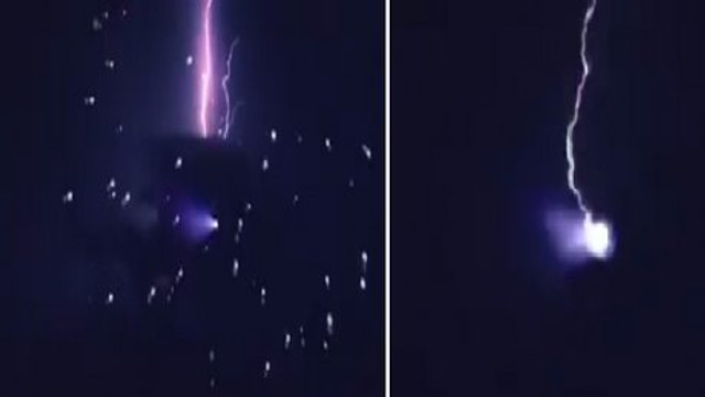 Ufoya yıldırım düşme anı!