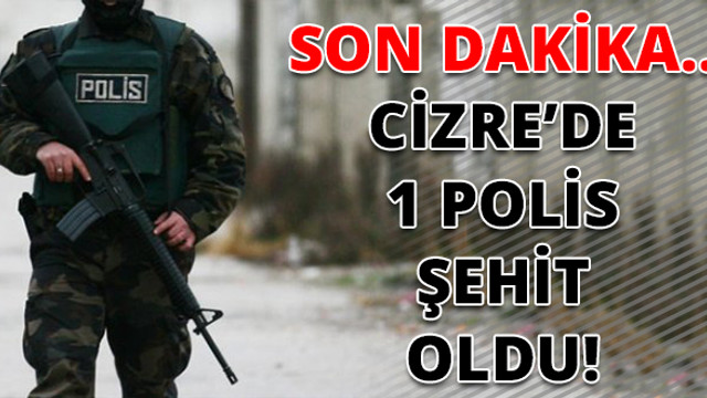 Cizrede 1 özel harekat polisi şehit oldu!