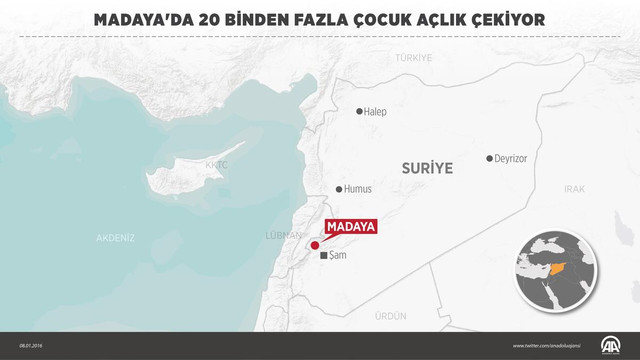 Madaya'da 20 binden fazla çocuk açlık çekiyor