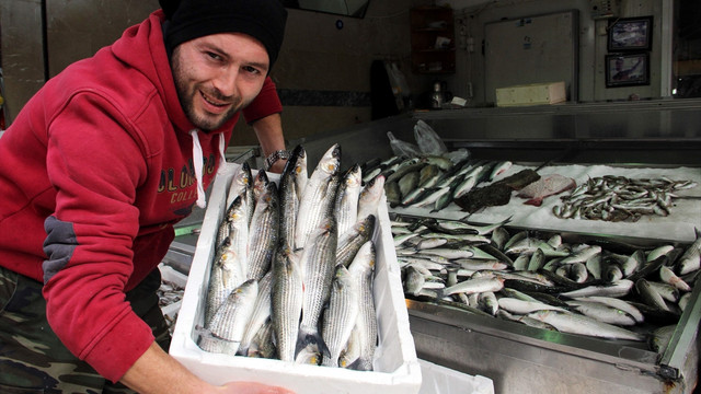 Tezgahlarda kefal bereketi yasaniyor