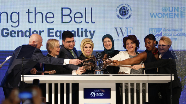 Borsa İstanbulda gong kadın erkek eşitsizliği için çaldı