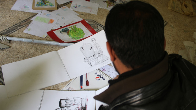 Suriyeli ressam savaşa sanatıyla direniyor