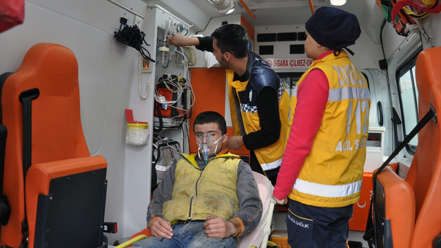 Zonguldak'ta yapımı süren apartmanda yangın