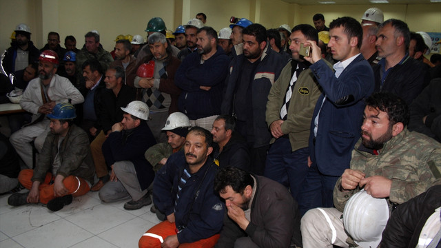 Amasya'daki maden işçilerinin protestosu