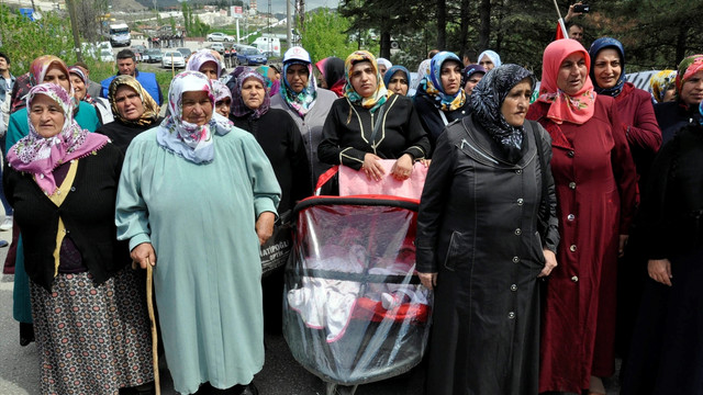 Amasya'daki maden işçilerinin protestosu