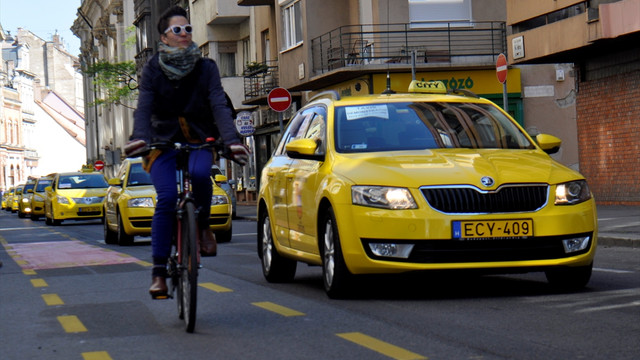 Budapeşte'de Uber protestosu