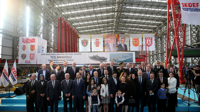 Amfibi hücum gemisi Anadolu'nun inşa başlangıç töreni