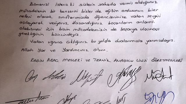 Lise öğrencilerinden güvenlik güçlerine 300 mektup