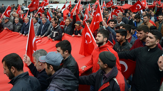 Sarıkamışta teröre tepki yürüyüşü düzenlendi