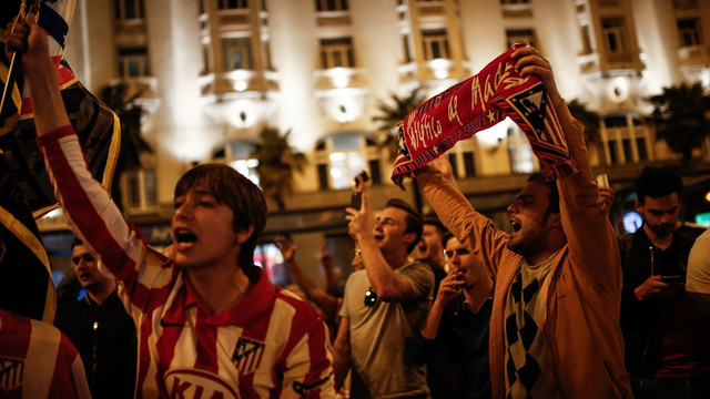 Atletico Madrid taraftarının final sevinci