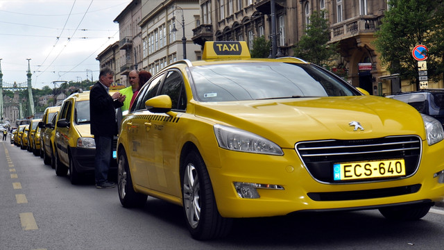 Budapeşte'de Uber protestosu