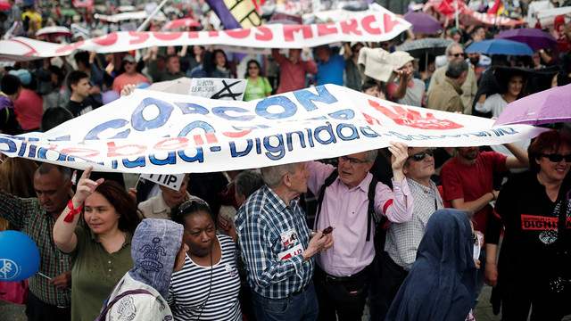 İspanya'da kemer sıkma karşıtı gösteriler