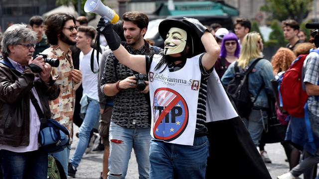 İtalya’da serbest ticaret anlaşması protestosu