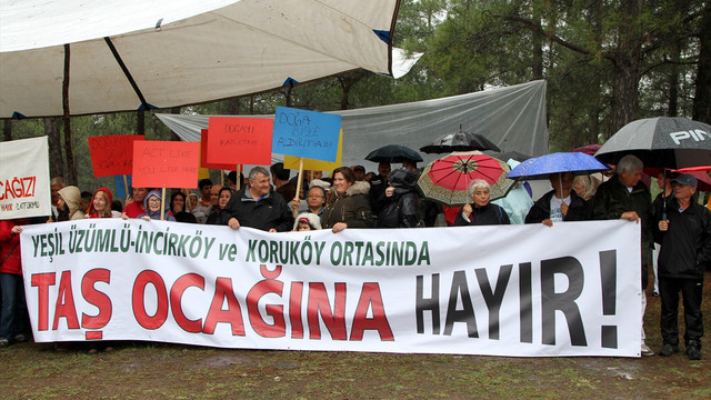 Muğla'da taş ocağına skeçli tepki