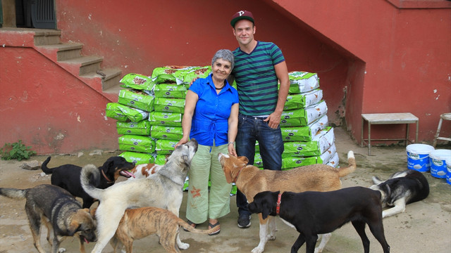 Ünlü dansçıdan Alanya'daki sokak köpekleri için yarım ton mama