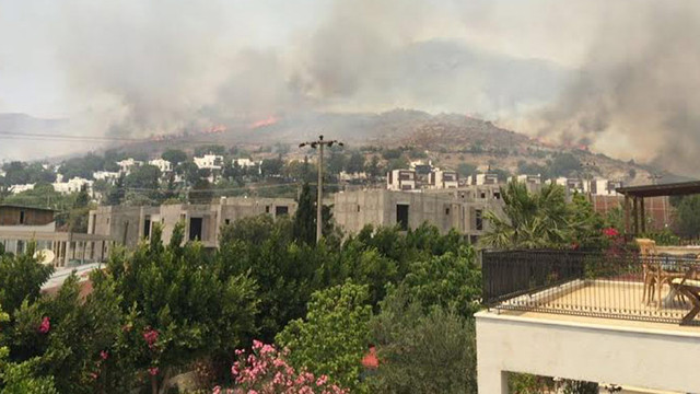Bodrumda yangın çıktı! Helikopterle müdahale ediliyor