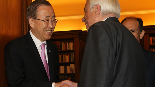 BM Genel Sekreteri Ban Ki-mun Atina'da