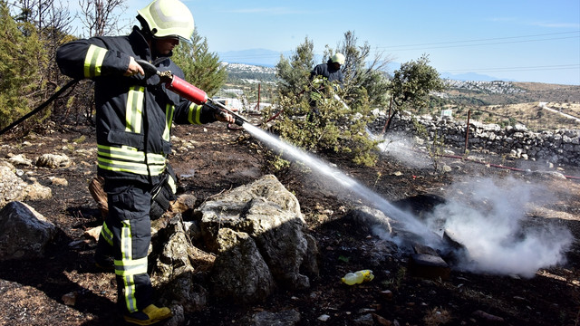 Bodrum'da mangal ateşi yangın çıkardı