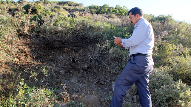 Hatay kırsalına top mermisi düştü