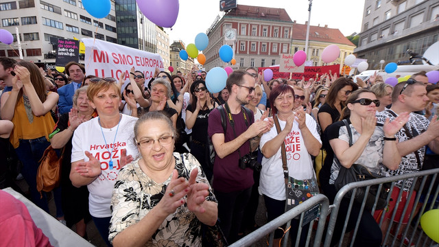 Hırvatistan'da eğitim protestosu