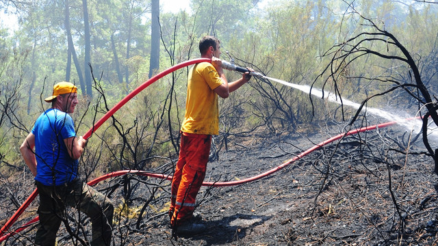 Kemerde çıkan orman yangınında 8 hektarlık alan zarar gördü