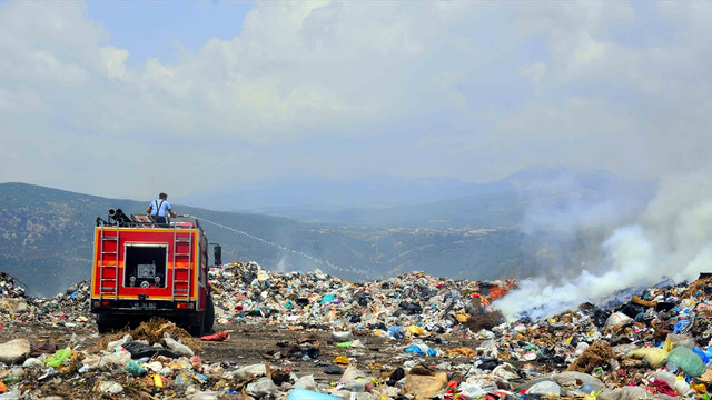 Muğla'daki çöplük yangını