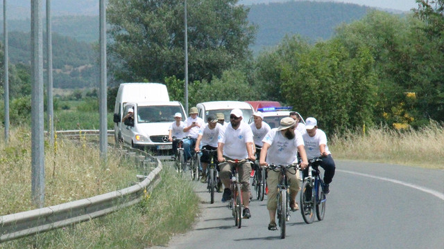 Sığınmacılar için pedal çevirdiler