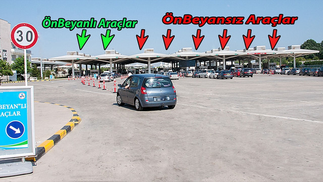 Ön beyan yaptıran sürücü sınır kapısından daha hızlı geçiyor