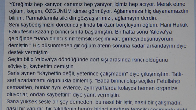 Belediye Başkanı'ndan vefat eden oğluna FETÖ özrü