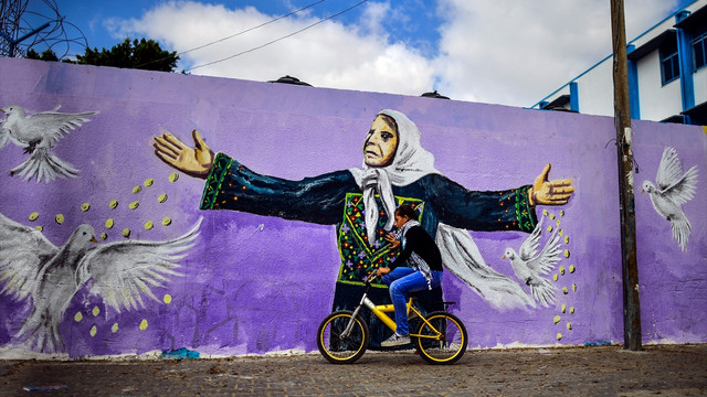 Filistinli çocuklar için bisiklet yarışı