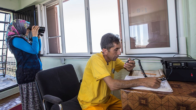 Karı kocanın orman yangını nöbeti