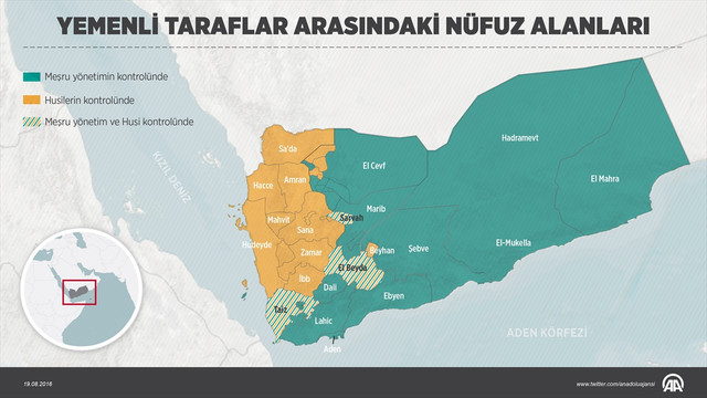 GRAFİKLİ- Yemenli taraflar arasındaki nüfuz alanları