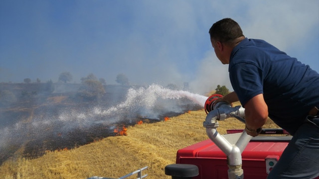 Konya'da anız yangını