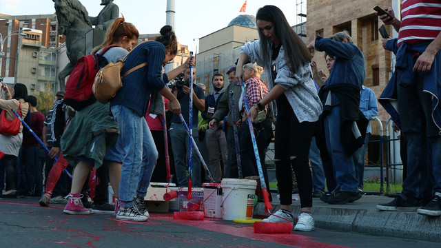 Makedonya'da hükümet karşıtı gösteri