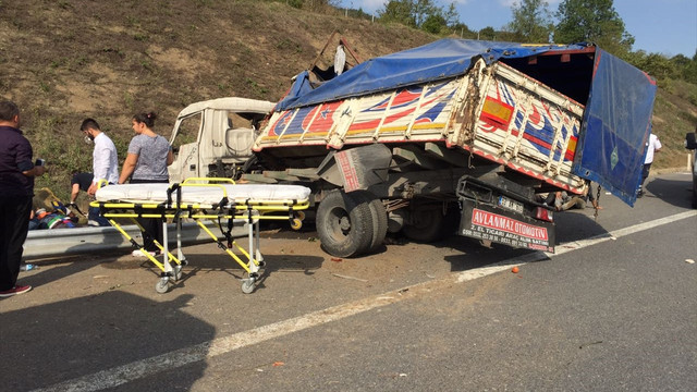 TEM Otoyolu'nda kamyonet devrildi: 8 yaralı