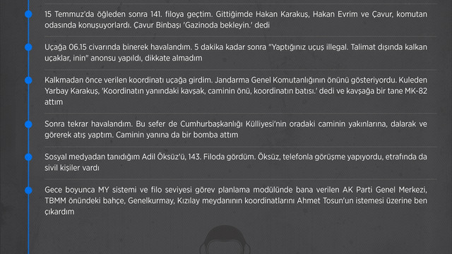 Cumhurbaşkanlığı Külliyesi'nin önünü bombalayan pilotun ek ifadesi