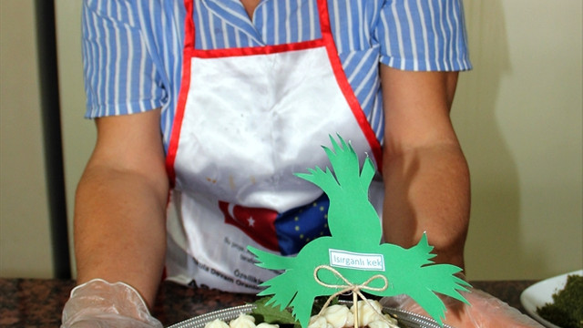 Isırgan bitkisinden yaş pasta yapıldı