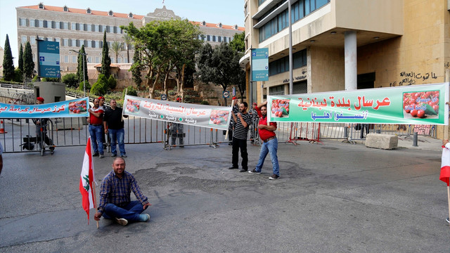 Lübnan'da çiftçi protestosu