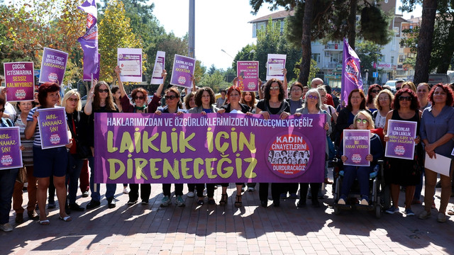 Tekirdağ'da kadına şiddet protesto edildi
