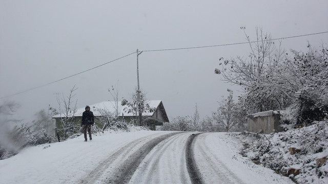 Düzce'de kar yağışı