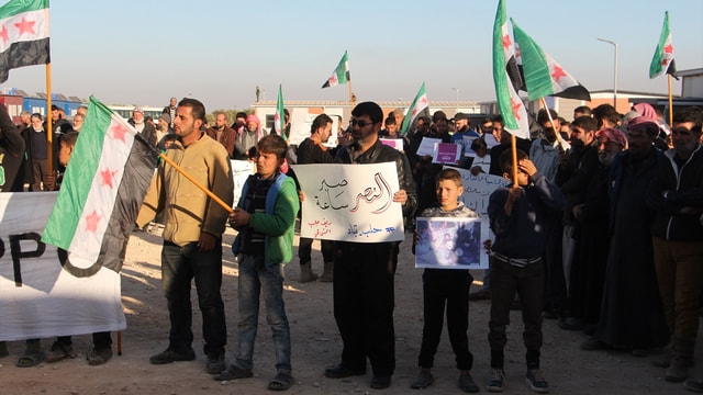 Halep'e destek gösterisi