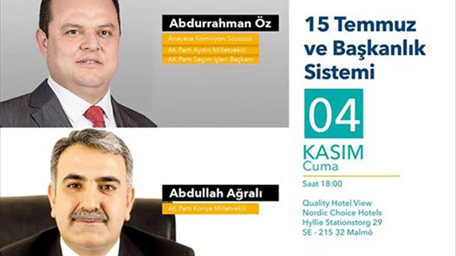 İsveç'te UETD'nin 15 Temmuz paneli engellendi