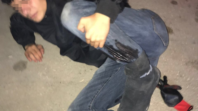 Polise havai fişekle saldırırken ayağından vuruldu