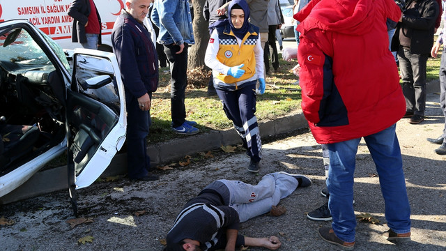 Samsun'da trafik kazası: 2 yaralı