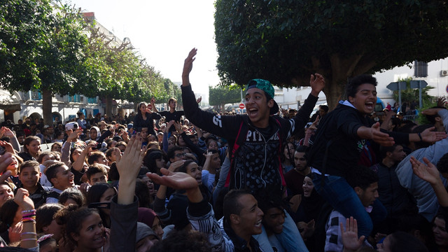 Tunus'ta lise öğrencilerinden sınav protestosu