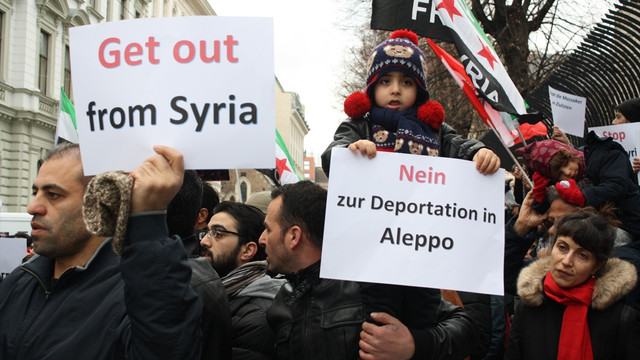 Avusturya’da Halep protestosu