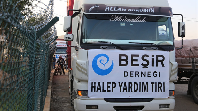 Beşir Derneğinden Halep'e 3 tır yardım