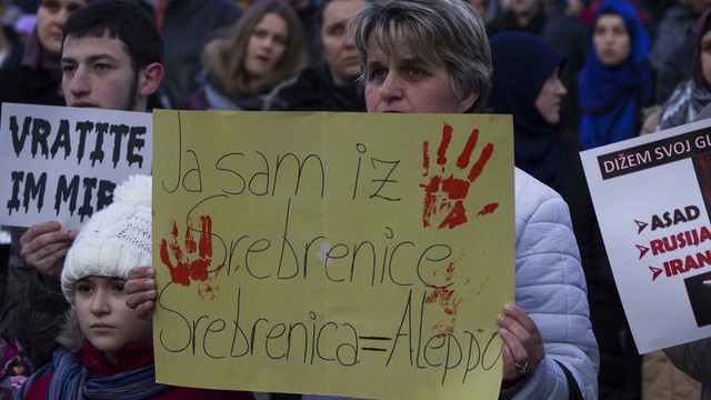 Bosna Hersek'te Halep'e destek mitingi düzenlendi