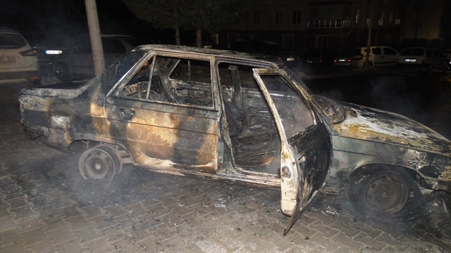 Çankırı'da otomobil yangını